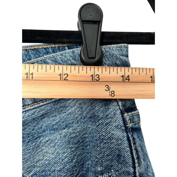 We The Free Jeans Womens 28 High Rise Destroyed Raw Hem Straight Crop Light Wash - Picture 9 of 12